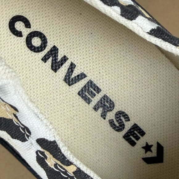 Converse Shoreline Leopard Print Elastic Heel Sneakers Womens 8 White Tan Black - Picture 8 of 10